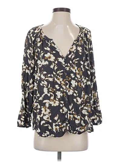 Pre-owned Melrose And Market Long Sleeve Blouse In Blue