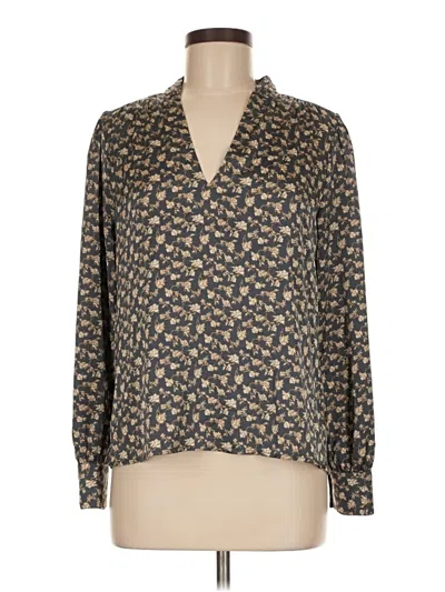 Pre-owned Melrose And Market Long Sleeve Blouse In Brown