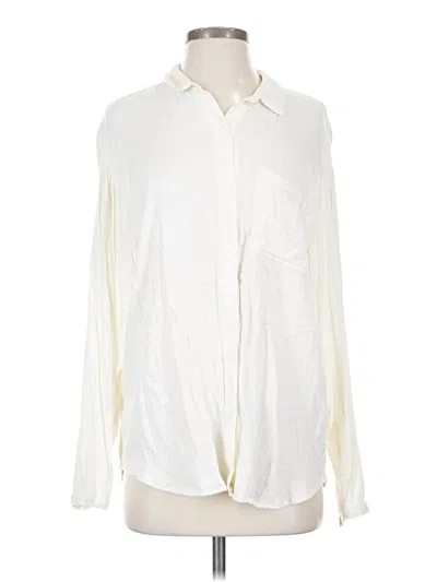 Pre-owned Melrose And Market Long Sleeve Blouse In White