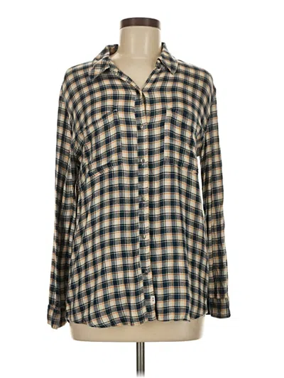 Pre-owned Melrose And Market Long Sleeve Button Down Shirt In Tan