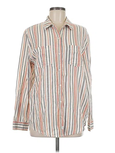 Pre-owned Melrose And Market Long Sleeve Button Down Shirt In White