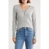 Melrose And Market Long Sleeve Henley In Gray