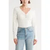 Melrose And Market Long Sleeve Henley In White