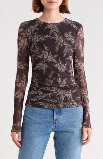 Melrose And Market Long Sleeve Mesh Top In Multi