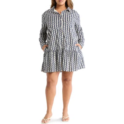 MELROSE AND MARKET MELROSE AND MARKET LONG SLEEVE RUFFLE HEM SHIRTDRESS