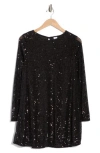 Melrose And Market Long Sleeve Sequin Minidress In Black