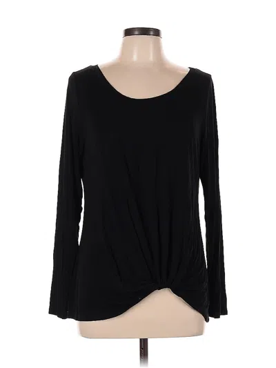 Pre-owned Melrose And Market Long Sleeve Top Black Sweetheart Neckline Tops