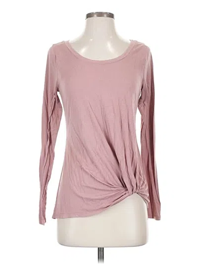 Pre-owned Melrose And Market Long Sleeve Top Pink Sweetheart Neckline Tops
