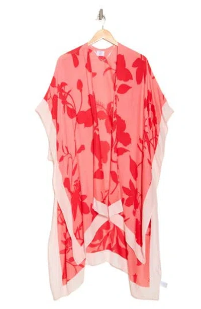 Melrose And Market Melrose & Market Printed Ruana In Pink