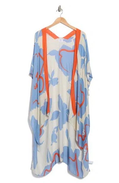 Melrose And Market Melrose & Market Printed Ruana In Blue