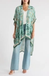 Melrose And Market Melrose & Market Printed Ruana In Green