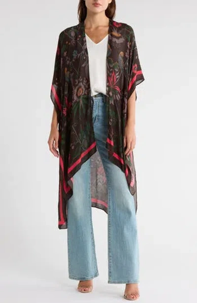 Melrose And Market Melrose & Market Printed Ruana In Black