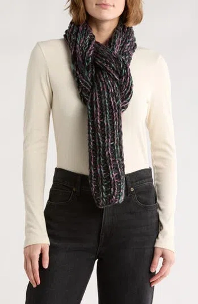Melrose And Market Metallic Knit Scarf In Black