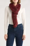 Melrose And Market Metallic Knit Scarf In Burgundy