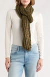 Melrose And Market Metallic Knit Scarf In Green