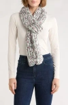 Melrose And Market Metallic Knit Scarf In White