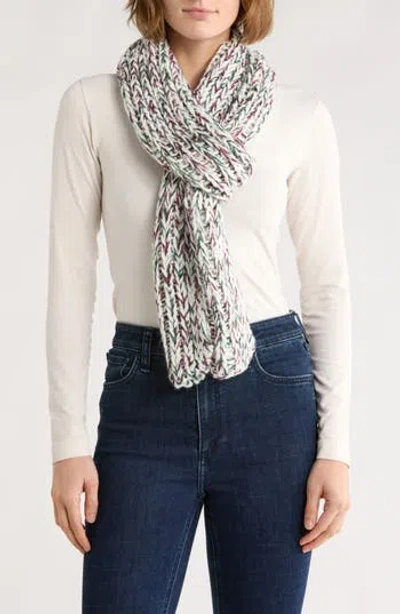 Melrose And Market Metallic Knit Scarf In White