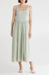 Melrose And Market Mixed Media Tank Dress In Green