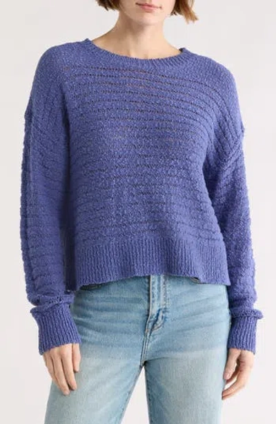 Melrose And Market Open Stitch Cotton Sweater In Blue