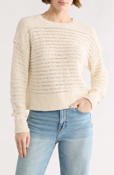 Melrose And Market Open Stitch Cotton Sweater In Neutral