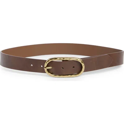 Melrose And Market Oval Textured Buckle Belt In Brown Plum