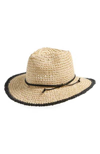 Melrose And Market Packable Two-tone Panama Hat In Metallic