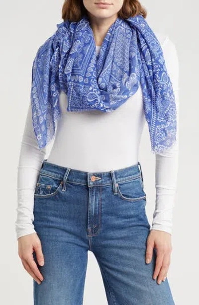 Melrose And Market Paisley Scarf In Blue