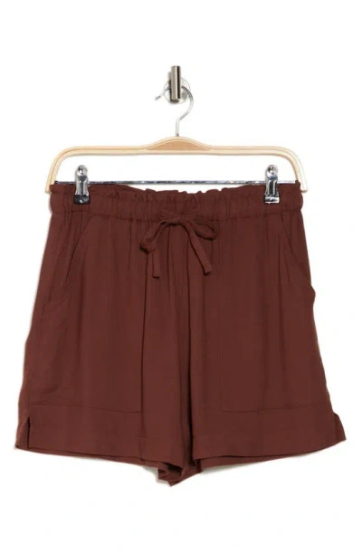 Melrose And Market Paperbag Utility Shorts In Brown Chino