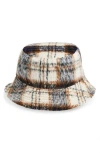 Melrose And Market Plaid Brushed Bucket Hat In Brown