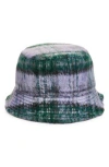 Melrose And Market Plaid Brushed Bucket Hat In Multi