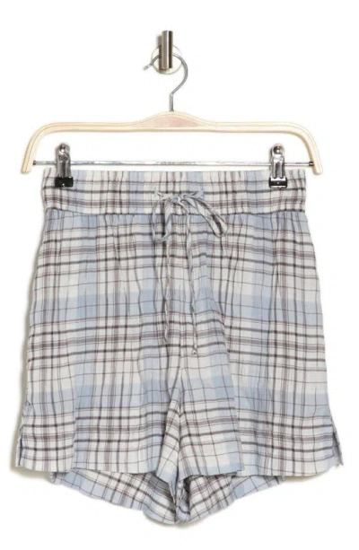 Melrose And Market Plaid Seersucker Drawstring Shorts In Ivory Multi Griffin Plaid