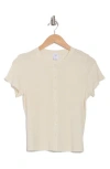 Melrose And Market Pointelle Button-up Sweater In Ivory Dove