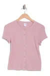Melrose And Market Pointelle Button-up Sweater In Purple Shade