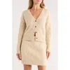 Melrose And Market Pointelle Sweater Cardigan In Neutral