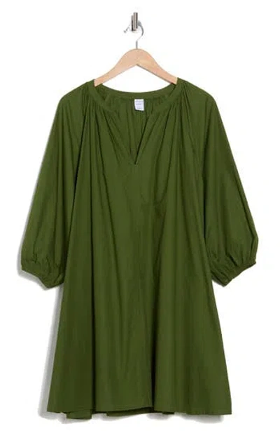 Melrose And Market Poplin Mini Dress In Green Chive