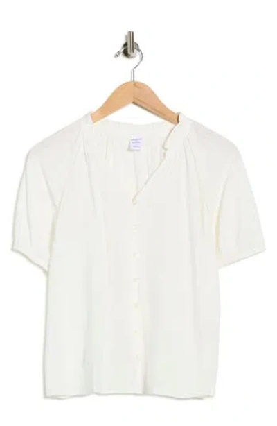 Melrose And Market Printed Buttoned Shirt In White