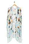 Melrose And Market Melrose & Market Printed Ruana In Blue Abstract Floral