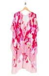 Melrose And Market Melrose & Market Printed Ruana In Pink Abstract Floral
