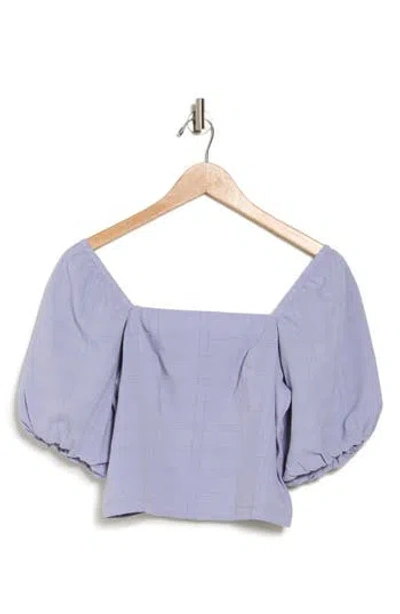 Melrose And Market Puff Sleeve Crop Top In Purple Languid