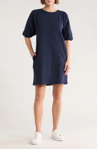 Melrose And Market Puff Sleeve Knit Dress In Blue