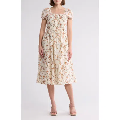 Melrose And Market Puff Sleeve Midi Dress