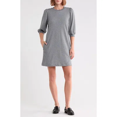 Melrose And Market Puff Sleeve Sweatshirt Minidress In Gray