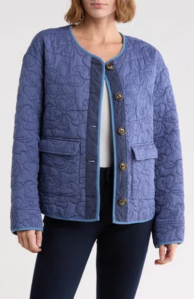 Melrose And Market Quilted Cotton Jacket In Blue