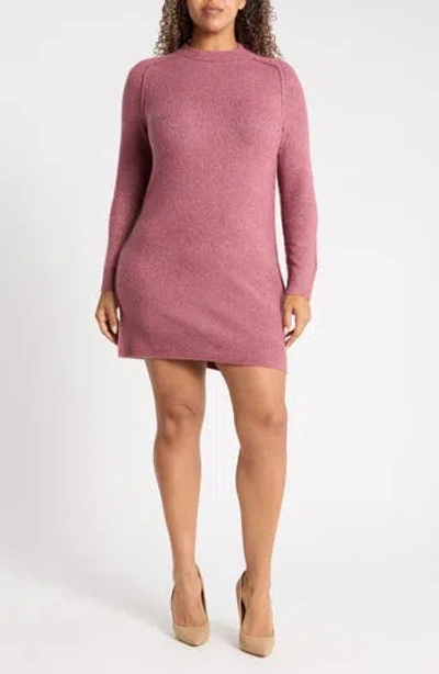 Melrose And Market Raglan Sleeve Sweater Dress In Burgundy Shade