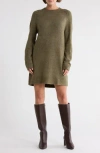Melrose And Market Raglan Sleeve Sweater Dress In Green