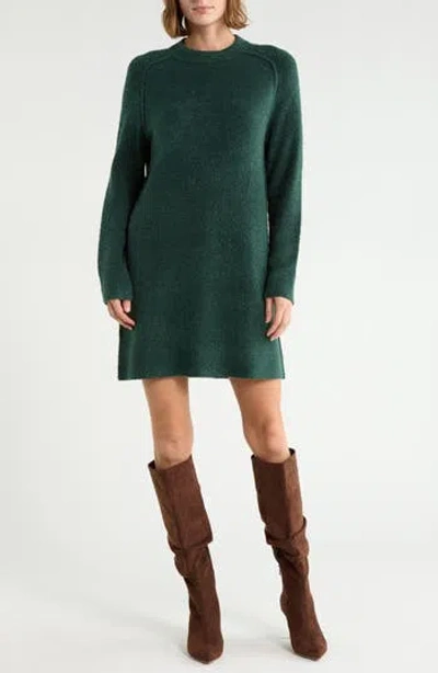 Melrose And Market Raglan Sleeve Sweater Dress In Green Ponderosa
