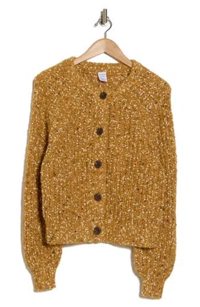 Melrose And Market Relaxed Popcorn Cardigan In Brown Gold Combo