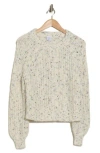 Melrose And Market Relaxed Popcorn Cardigan In Ivory- Blue Combo