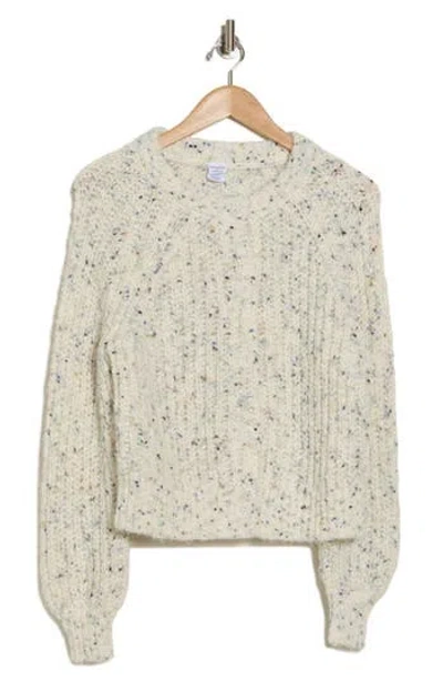 Melrose And Market Relaxed Popcorn Cardigan In Ivory- Blue Combo