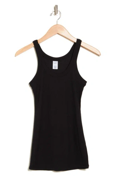 Melrose And Market Rib Scoop Neck Tank In Black